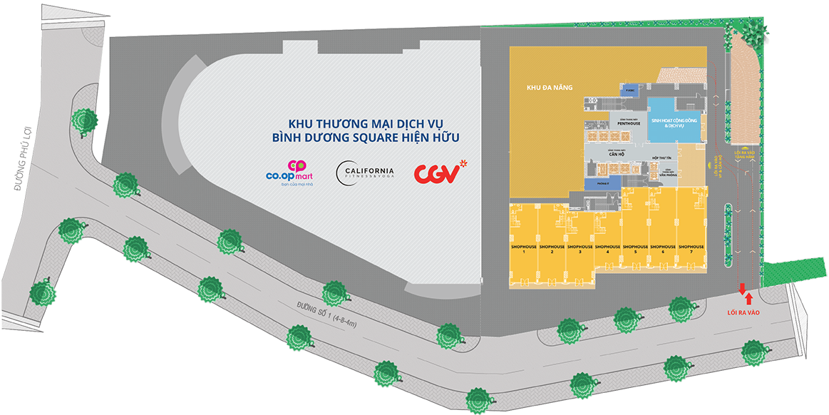 Mặt bằng TT TM DV Bình Dương Square