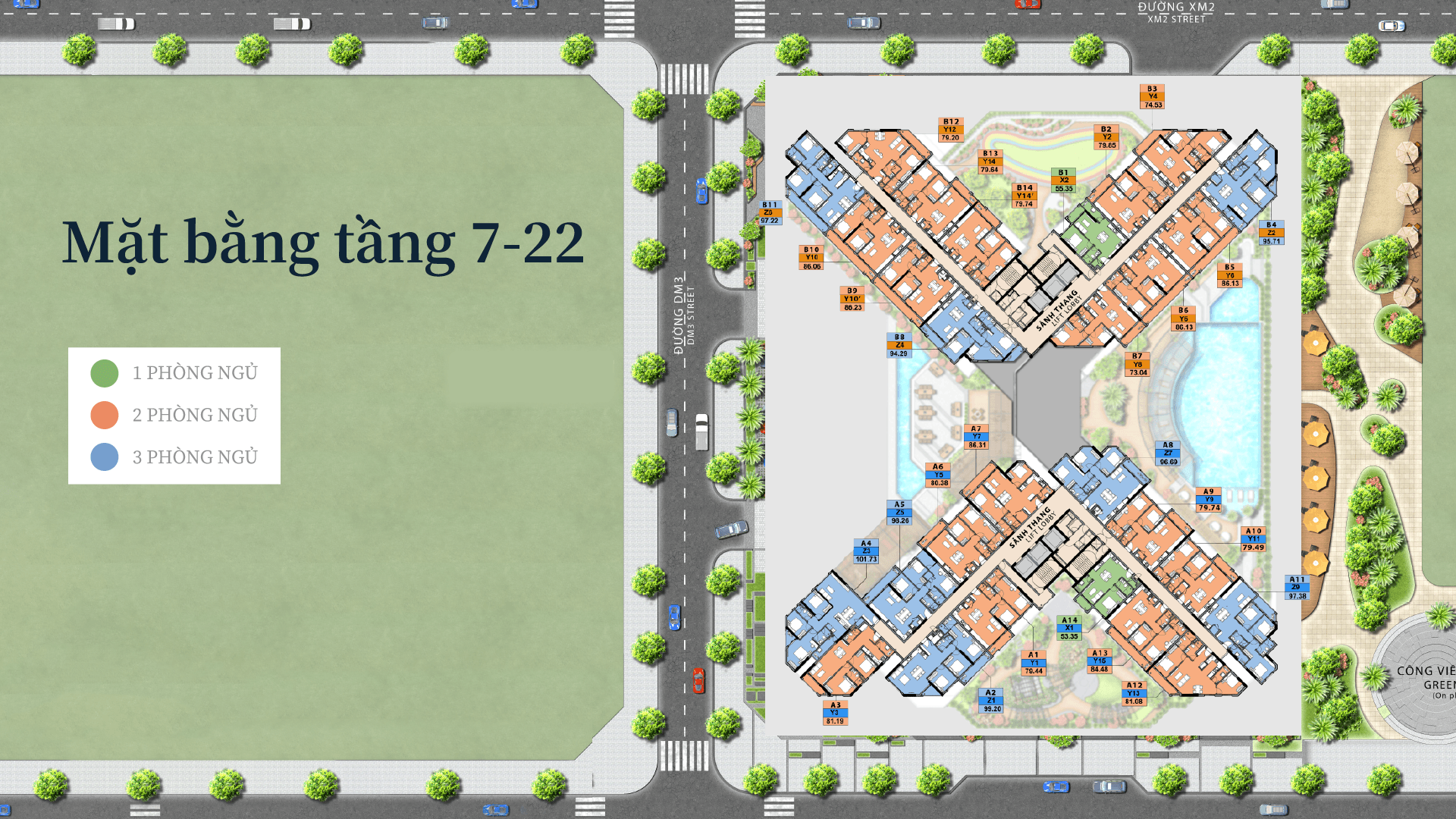Mặt bằng tầng 7 - 22